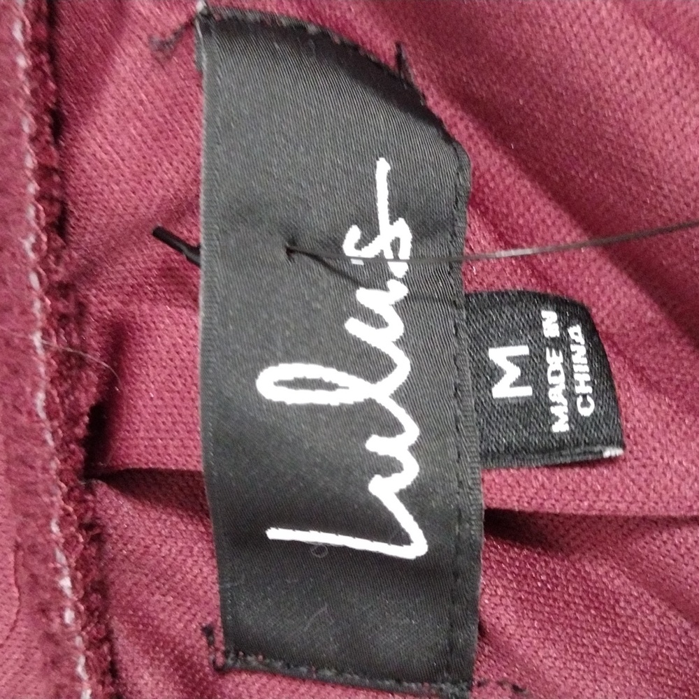 NWT Lulus Burgundy Lace Open Back Maxi Gown Romantic Formal Evening Glam Medium - Picture 13 of 14